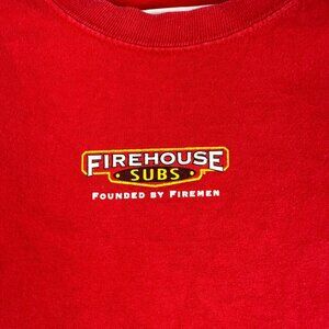 Port & Company Short Sleeved T-Shirt Men's Size 2XL Red Firehouse Subs Crew Neck